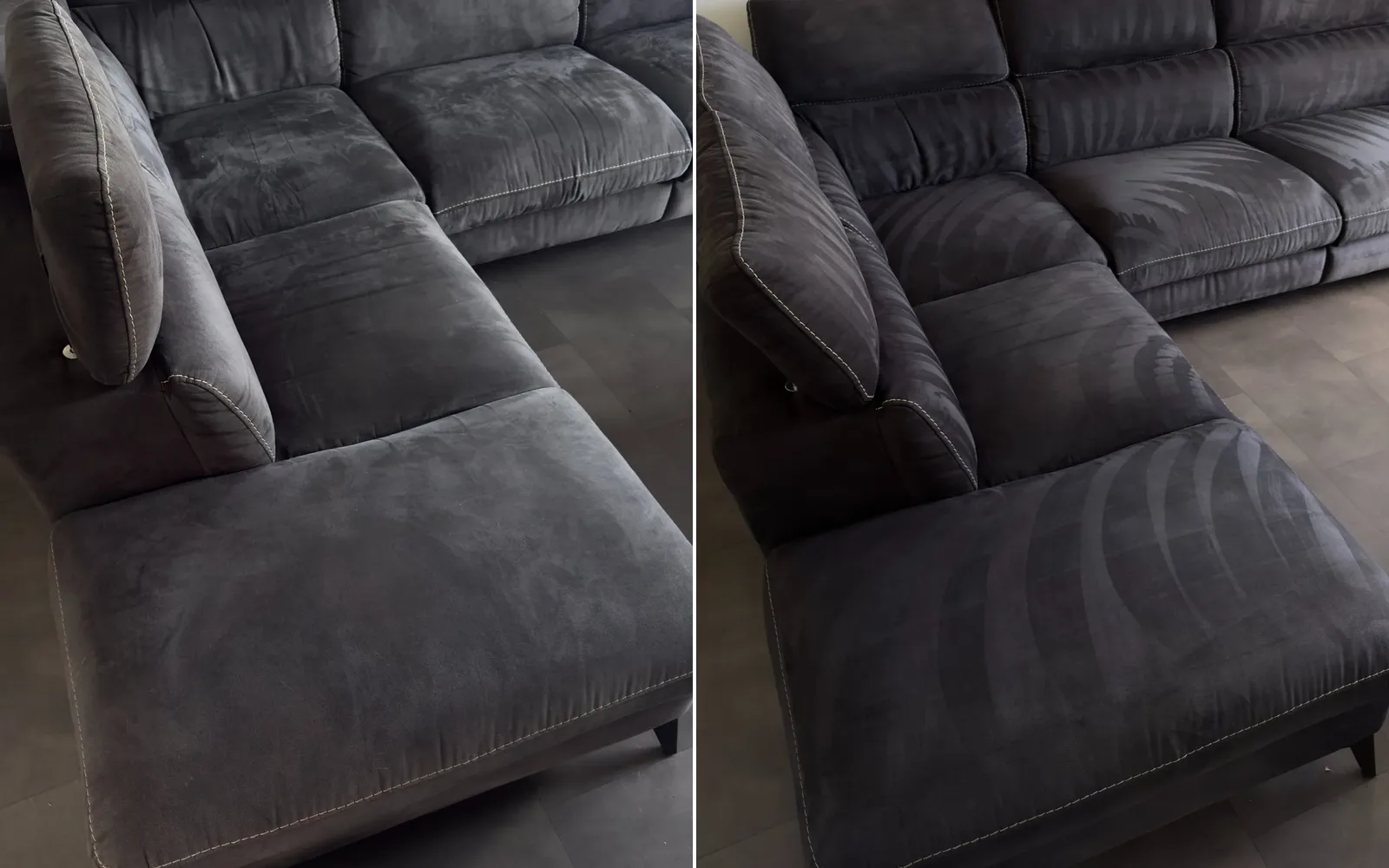 Nettoyage d'un canapé d'angle en tissu à domicile à Rouen